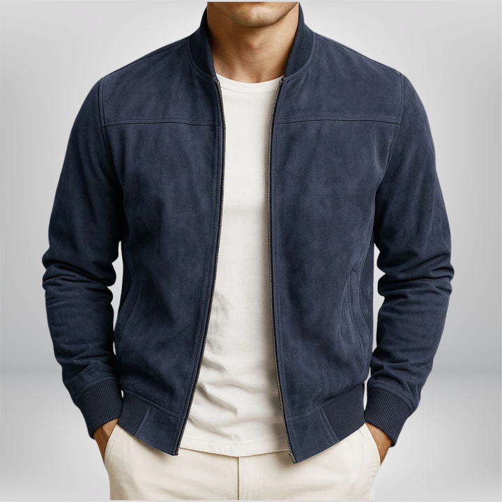 Vortex | Elegant Minimalist Men's Leather Bomber Jacket 2