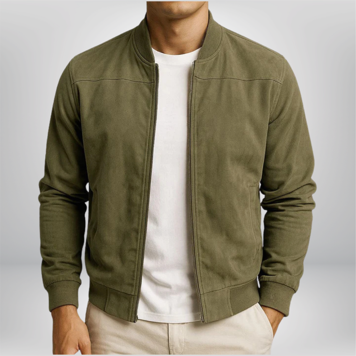 Vortex | Elegant Minimalist Men's Leather Bomber Jacket 3