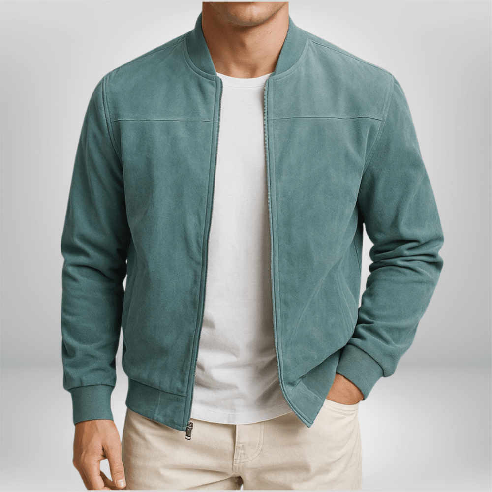 Vortex | Elegant Minimalist Men's Leather Bomber Jacket 4