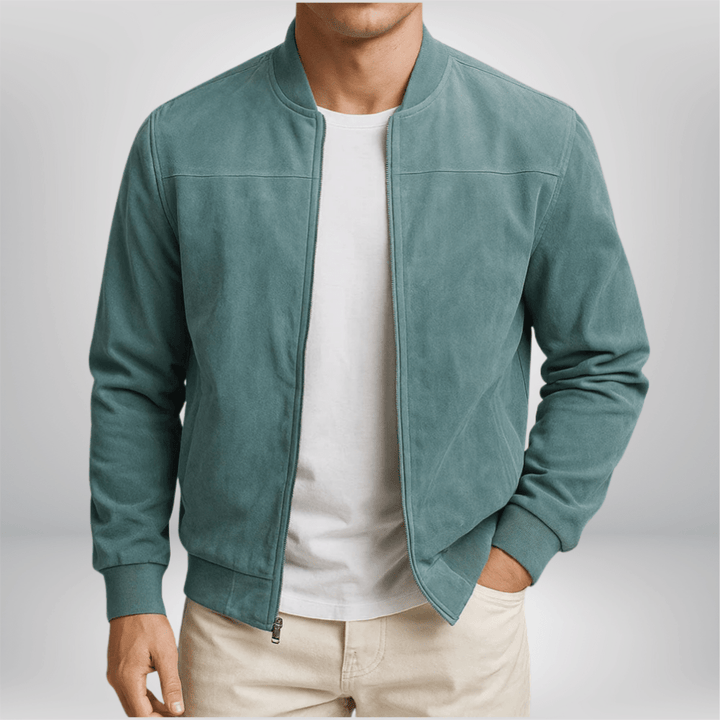 Vortex | Elegant Minimalist Men's Leather Bomber Jacket 4
