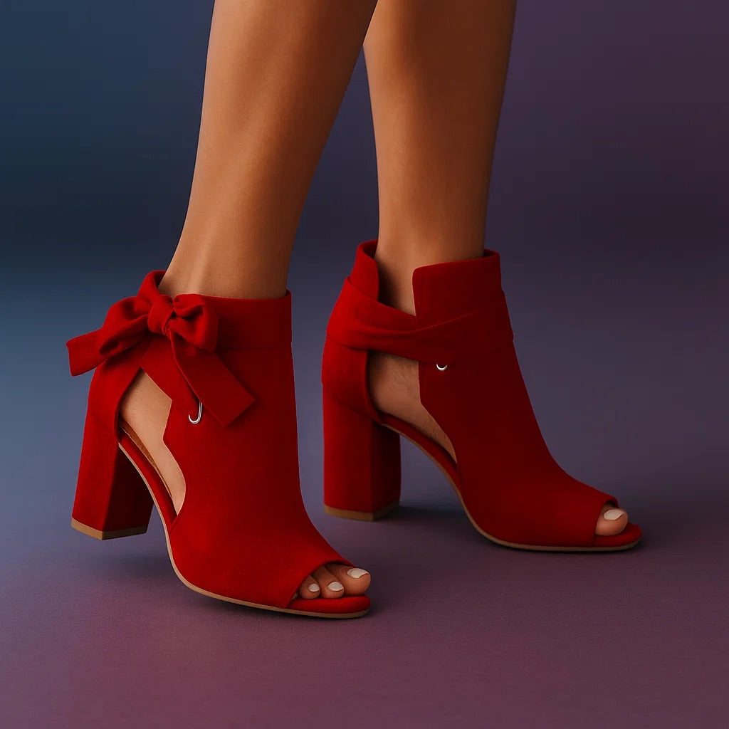 Zara | Elegant Peep-Toe Block Heel Sandals 6