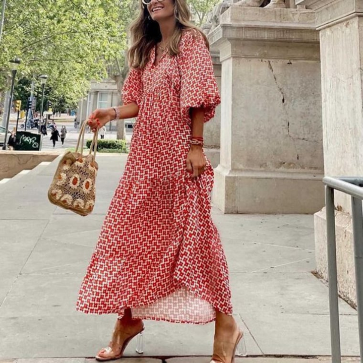 Zaria | Bohemian Printed Flowy Maxi Dress 0