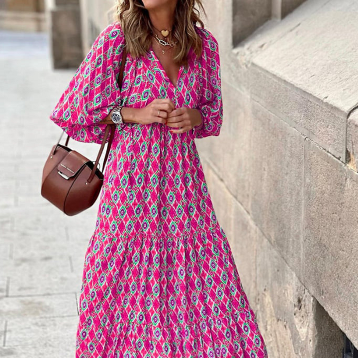 Zaria | Bohemian Printed Flowy Maxi Dress 16
