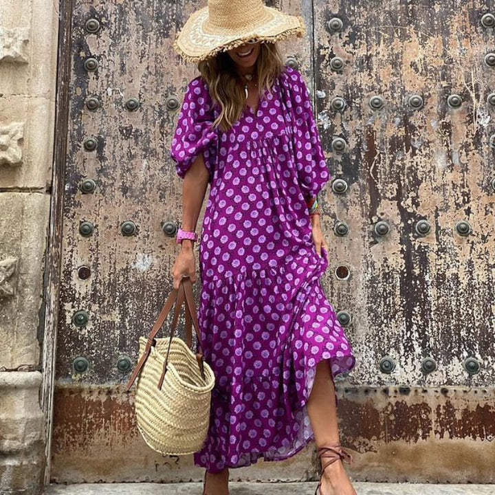 Zaria | Bohemian Printed Flowy Maxi Dress 2