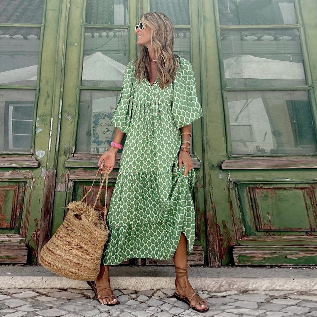 Zaria | Bohemian Printed Flowy Maxi Dress 5