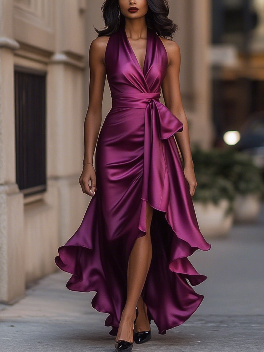 Zelara | Elegant High Slit Maxi Dress for Women 9