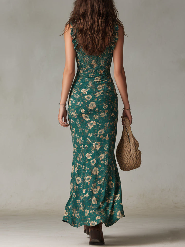 Zyra | Floral Maxi Dress with Ruffled Sleeves 2