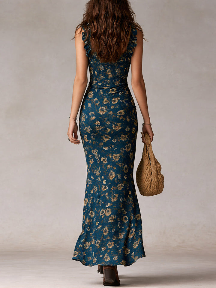 Zyra | Floral Maxi Dress with Ruffled Sleeves 4