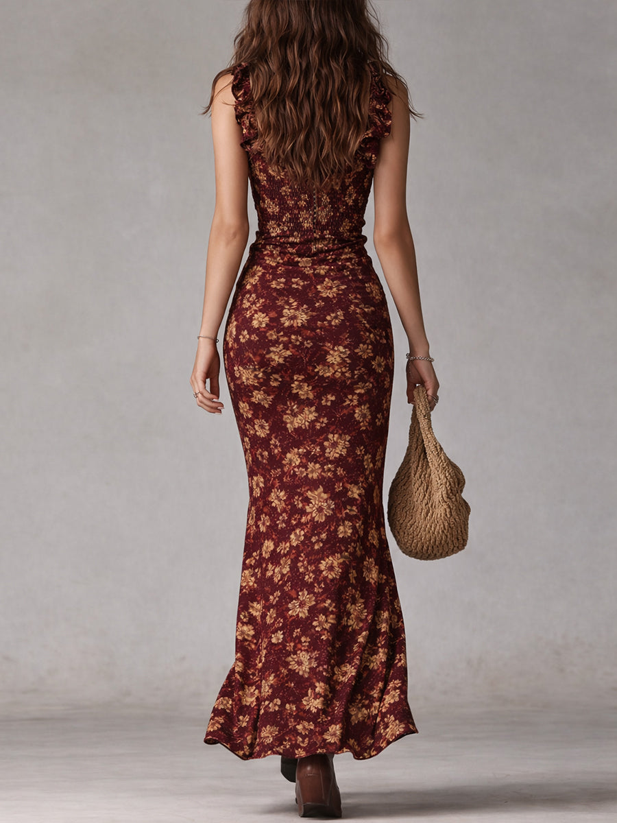 Zyra | Floral Maxi Dress with Ruffled Sleeves 6
