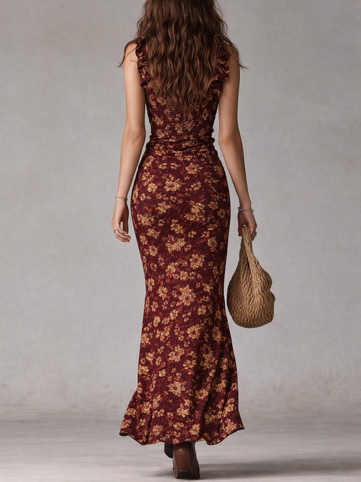 Zyra | Floral Maxi Dress with Ruffled Sleeves 6