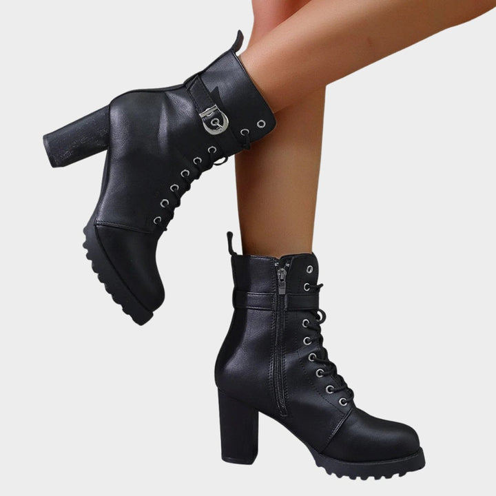 Valiant | Stivaletti da donna stile combat, con lacci e tacco largo