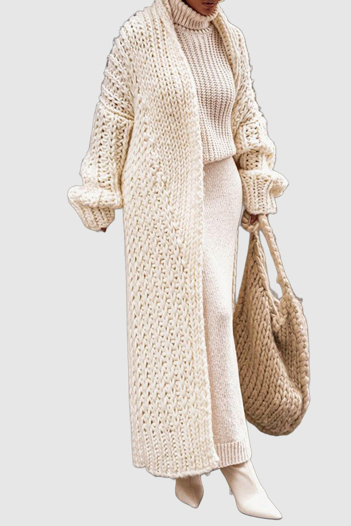 Marielle | Übergroßer, grob gestrickter Longline-Cardigan