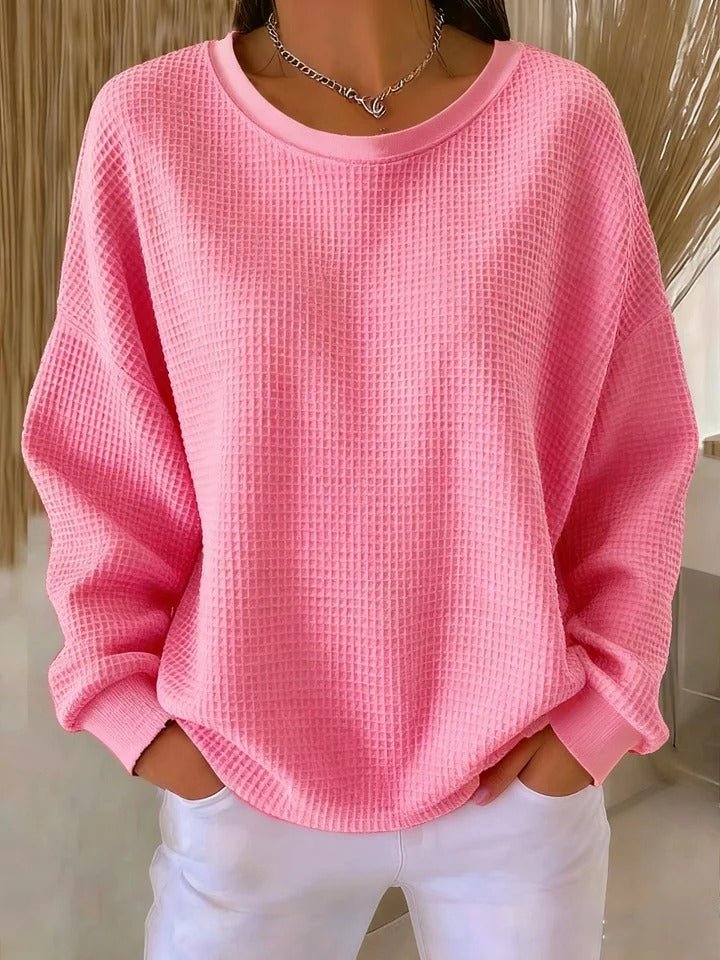Ellora | Relaxed Textured Waffle-Knit Sweater