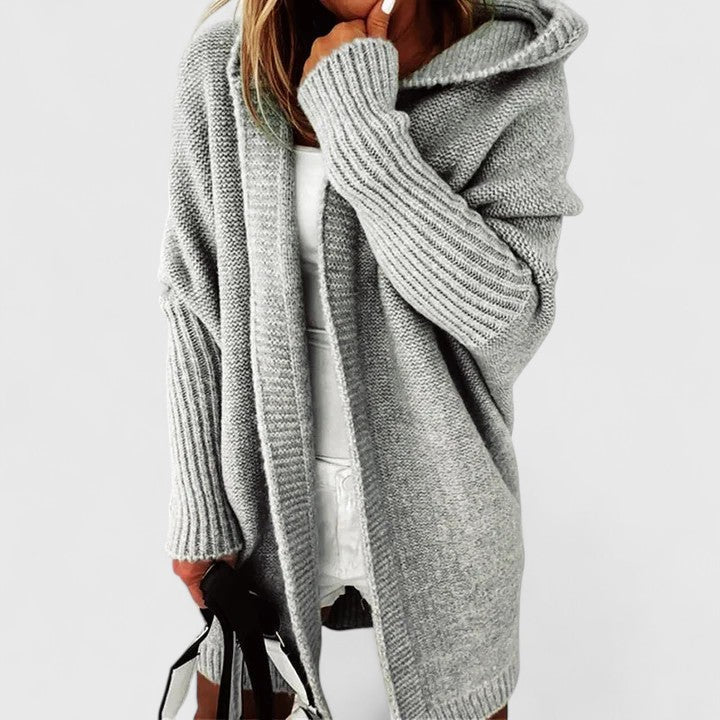 Geneviève | Kapuzen-Strickcardigan in langer Form