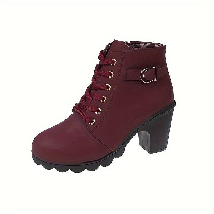 Virella | Stilvolle Schnür-Ankle-Boots für Damen mit Blockabsatz