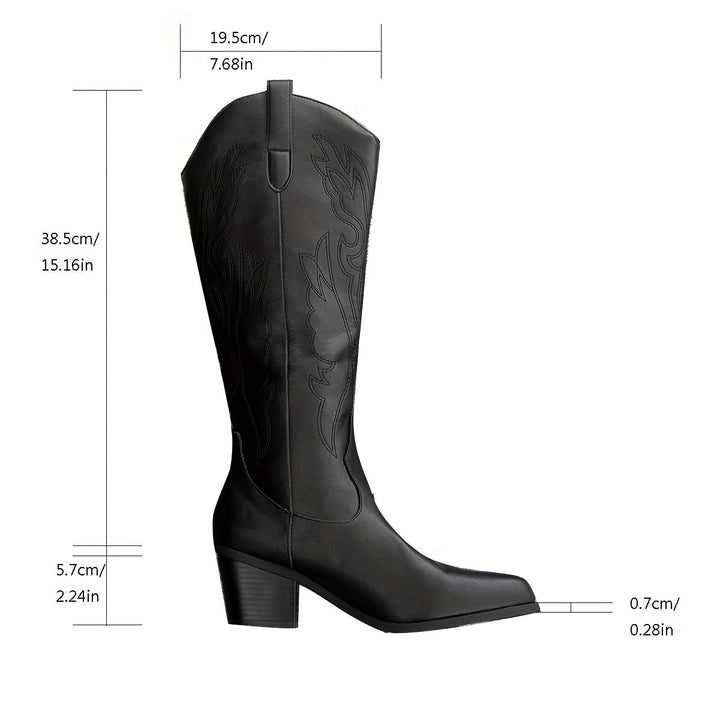 Fenella | Klassische Western-Cowboystiefel mit weitem Schaft für Damen