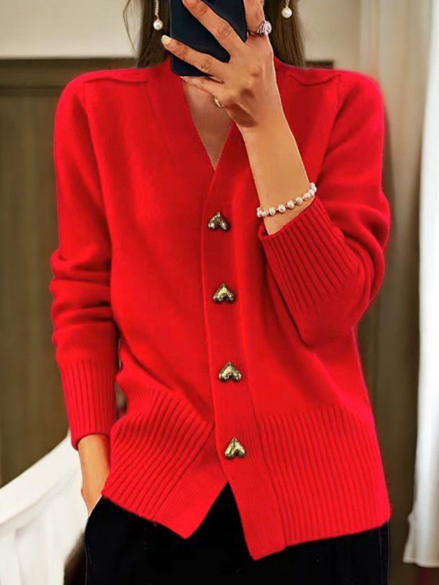 Veloura | Gilet in maglia con bottoni a cuore