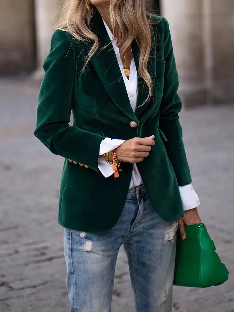 Sienna | Blazer elegante da donna in velluto dalla vestibilità aderente