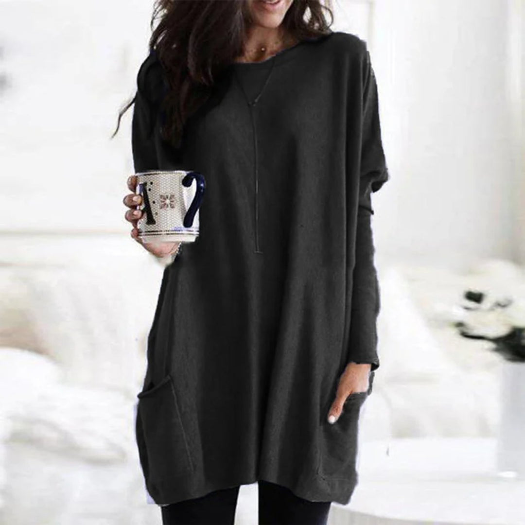 Aurelia | Oversized Pocket Long-Sleeve Tunic Sweater