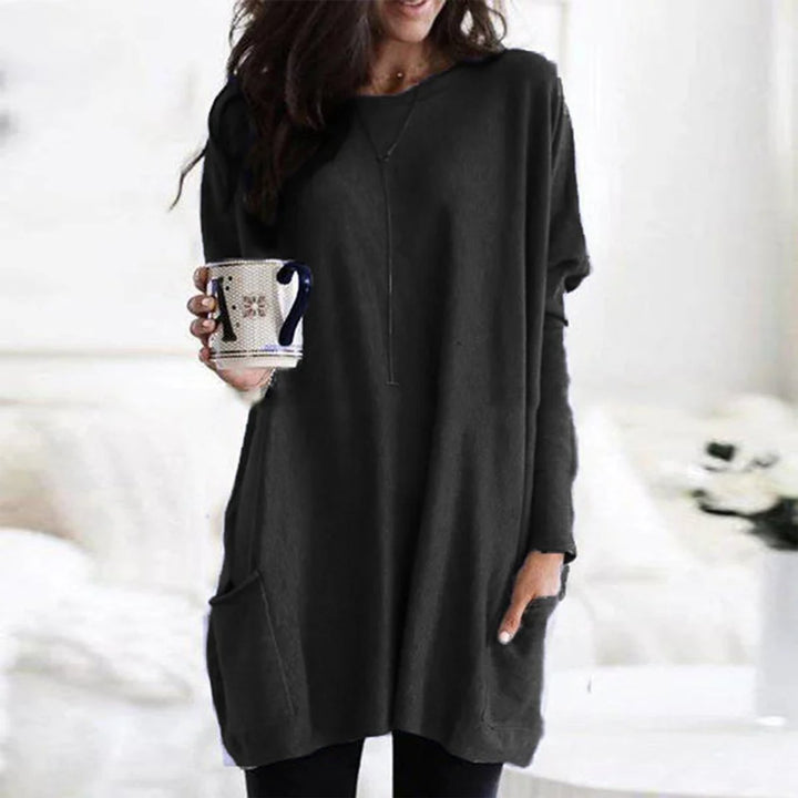 Aurelia | Oversized Pocket Long-Sleeve Tunic Sweater