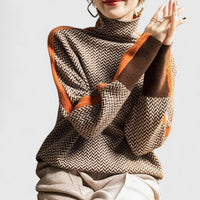 Harper | Gestreifter Pullover mit hohem Kragen