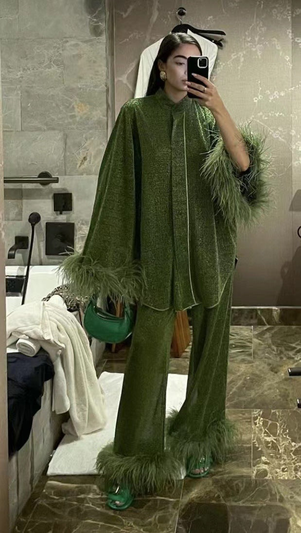 Colette | Completo elegante con pantaloni e capo a maniche lunghe con bottoni sul davanti
