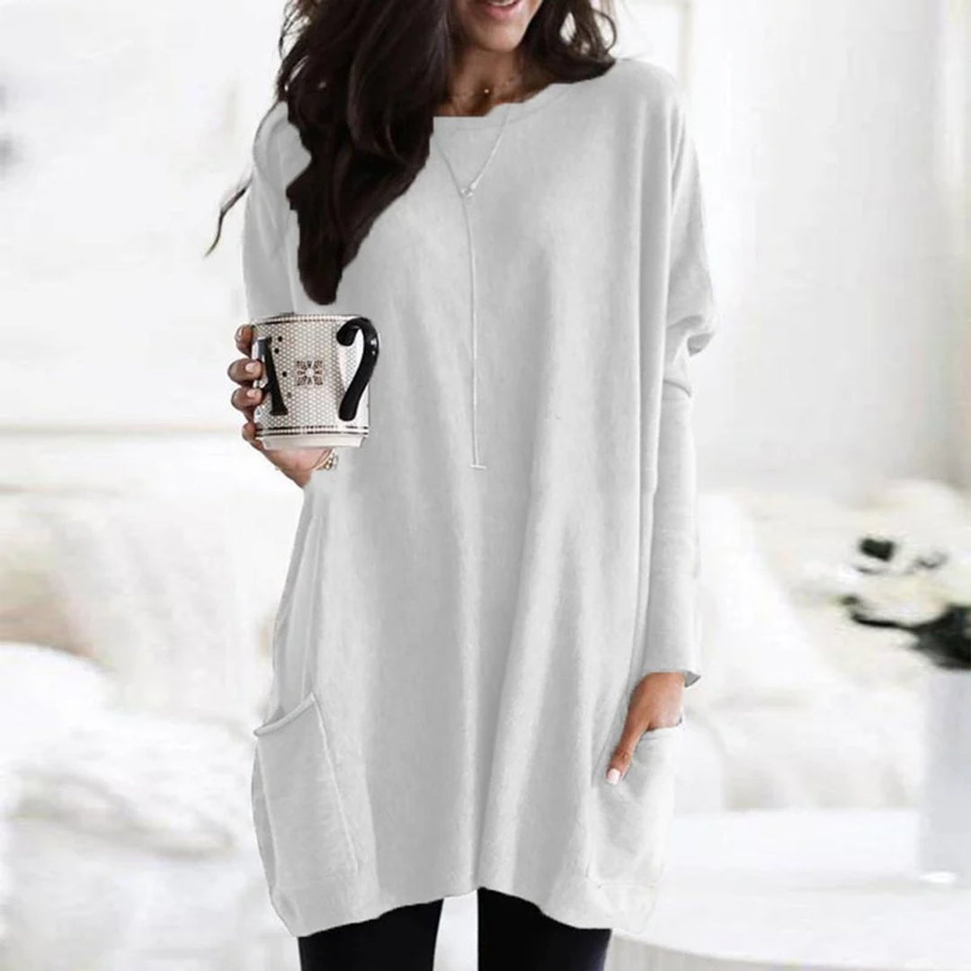 Aurelia | Oversized Pocket Long-Sleeve Tunic Sweater
