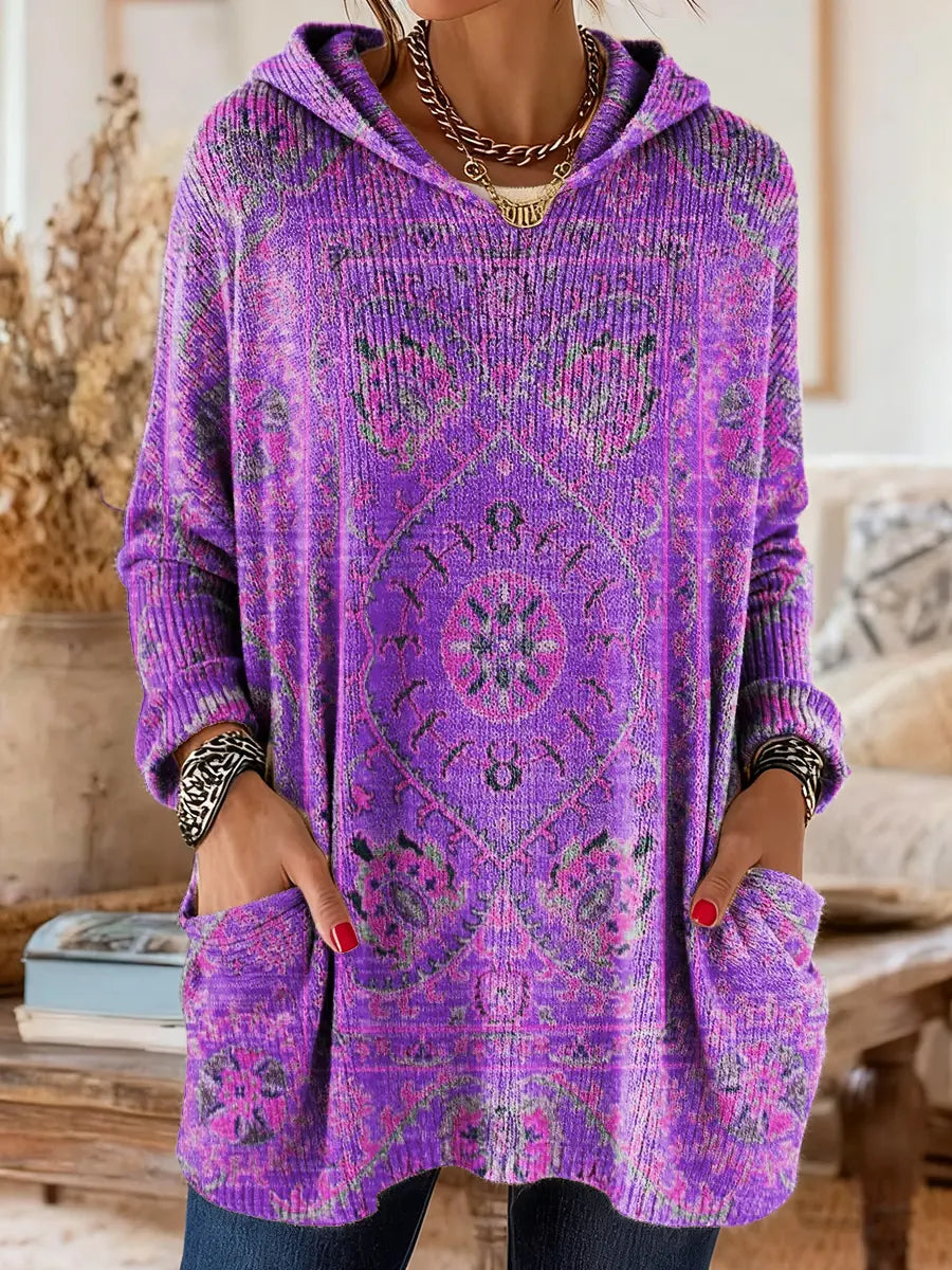 Vivante | Hooded Tunic – Vintage-Inspired Ethnic Print for Women