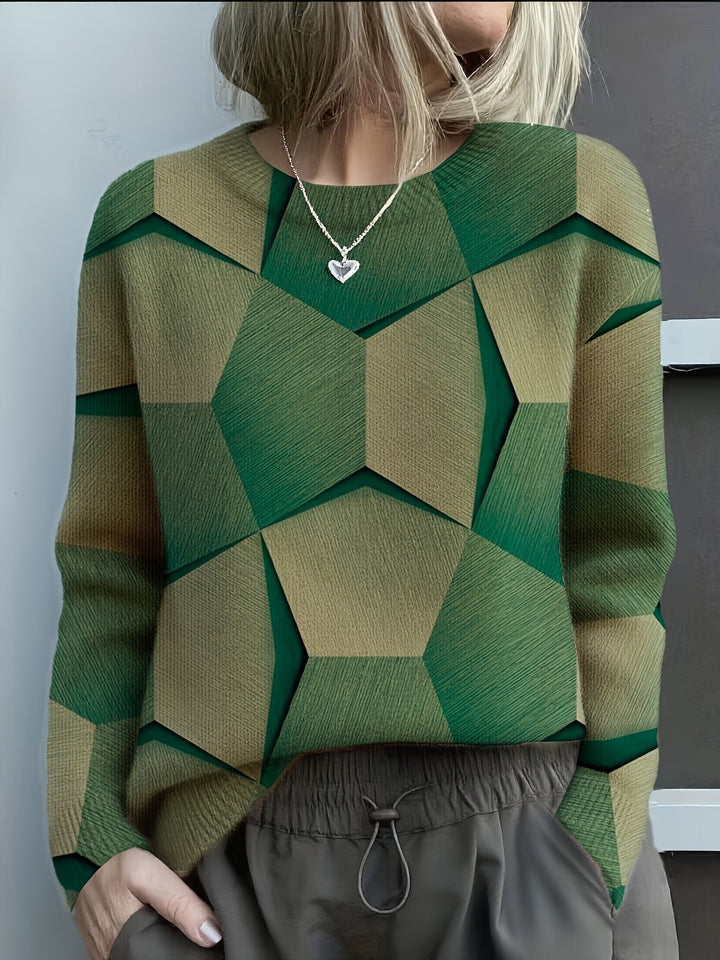Sanae | Geometric Sweater – Casual Style for Everyday Wear
