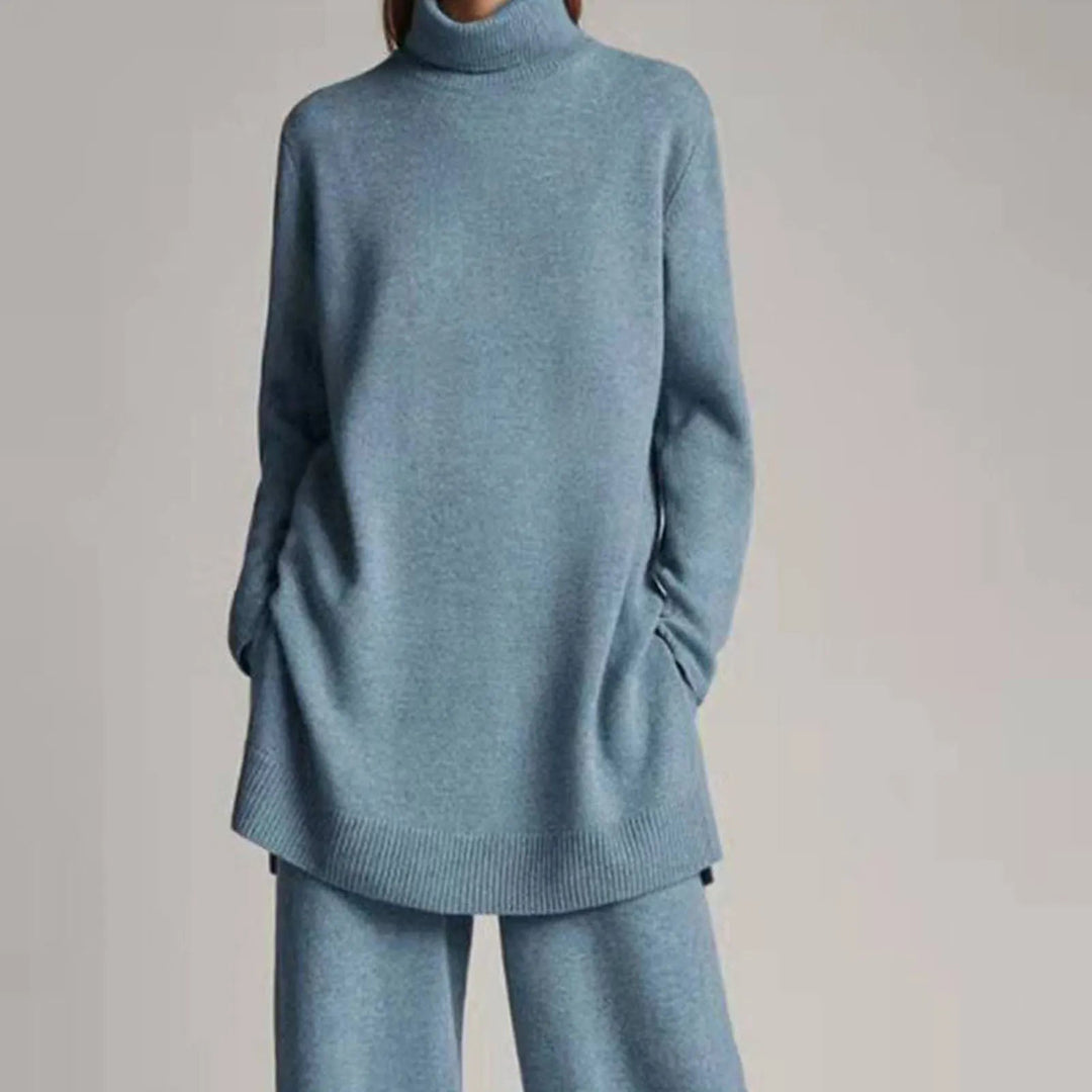 Astrid | Completo comodo in maglia con pullover dolcevita