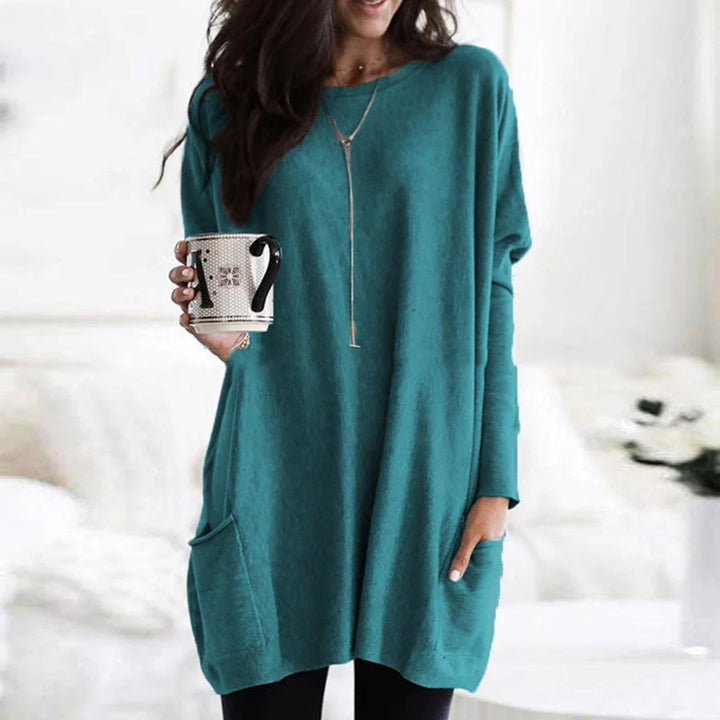 Aurelia | Oversized Pocket Long-Sleeve Tunic Sweater