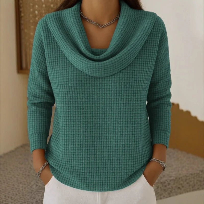 Evelyn | Waffelstrick-Pullover mit Rollkragen