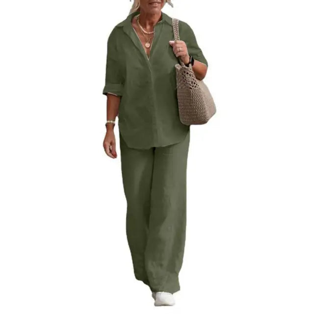 Solene | Completo elegante in lino a due pezzi