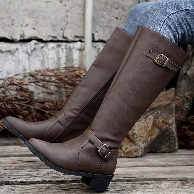Elowen | Elegante Stiefel für Damen mit knöchelhohem Schaft und doppelter Schnalle