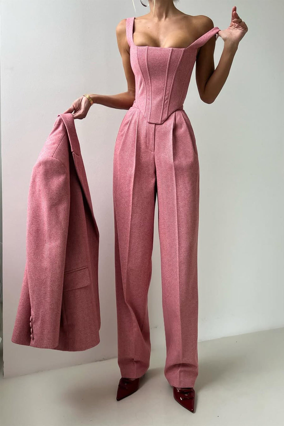 Milan | Elegantes 3-teiliges Damenblazer-Set mit zweireihiger Knopfleiste