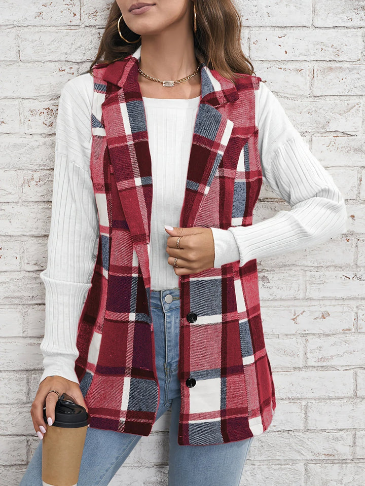 Drunelle | Elegant Tailored Check Waistcoat