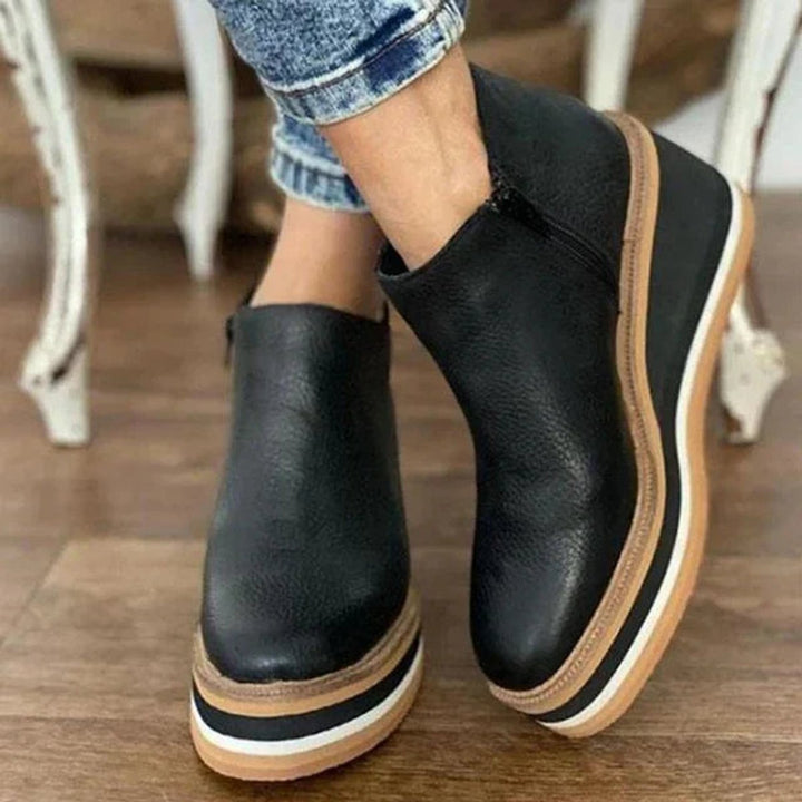Celestria | Stivaletti da donna eleganti con zeppa, platform e cerniera
