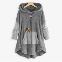 Agnes | Plush Pocketed Buttoned Hoodie