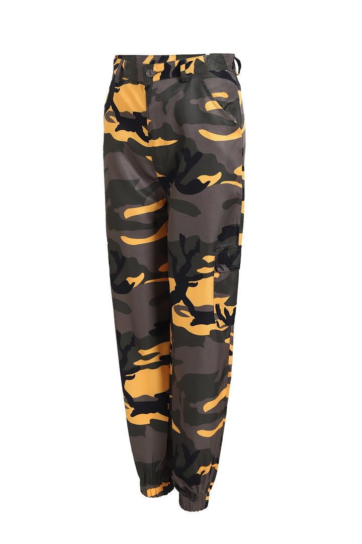Drunelle | Pantaloni cargo mimetici alla moda con vita elasticizzata