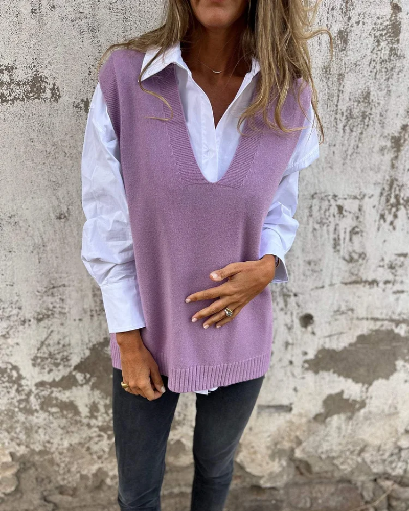 Clarisel | Gilet smanicato elegante lavorato a maglia