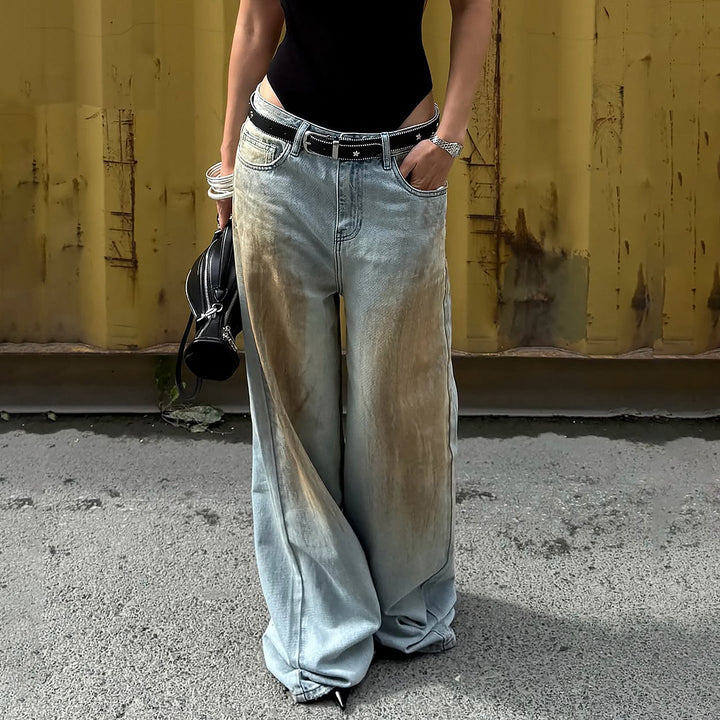 Drunelle | Vintage Wash Wide Leg Jeans