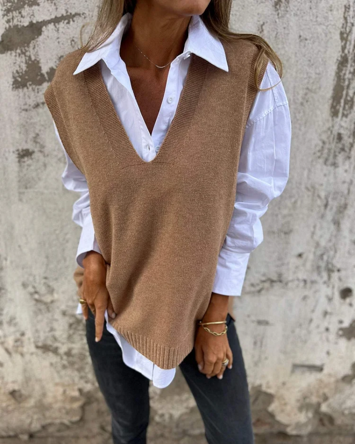 Clarisel | Gilet smanicato elegante lavorato a maglia
