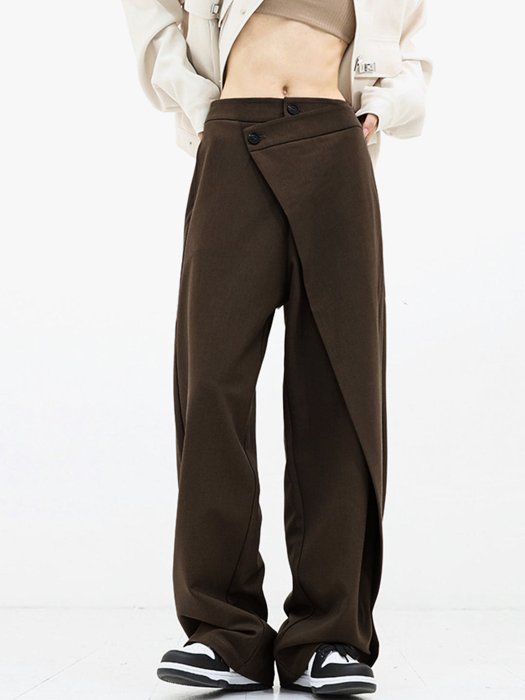 Wolff | Legere Hose mit asymmetrischem, weitem Bein