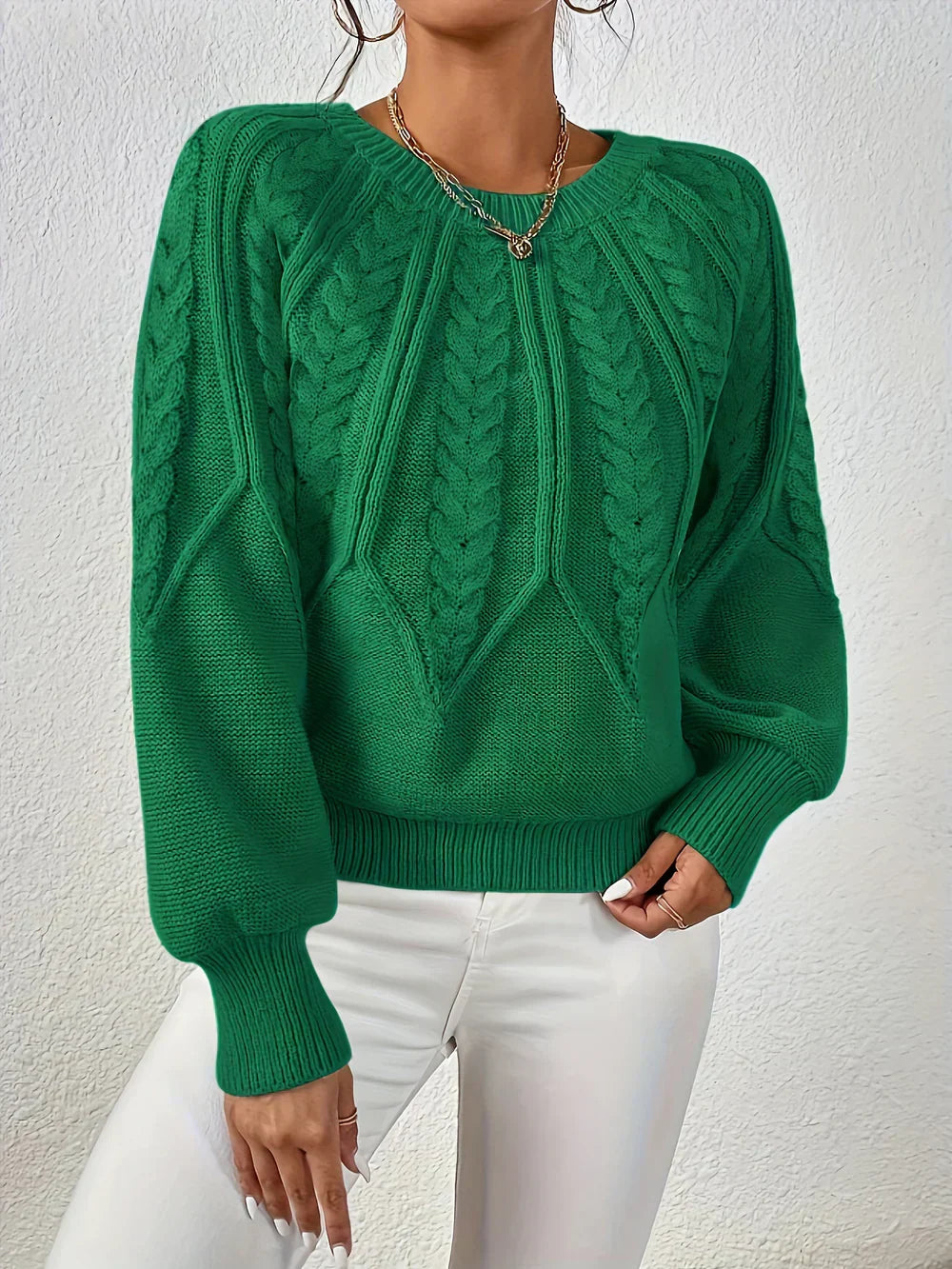 Aurielle | Elegante maglione da donna a trecce traforate
