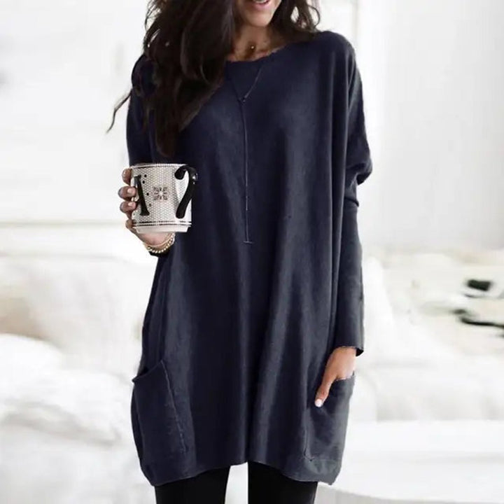 Aurelia | Oversized Pocket Long-Sleeve Tunic Sweater