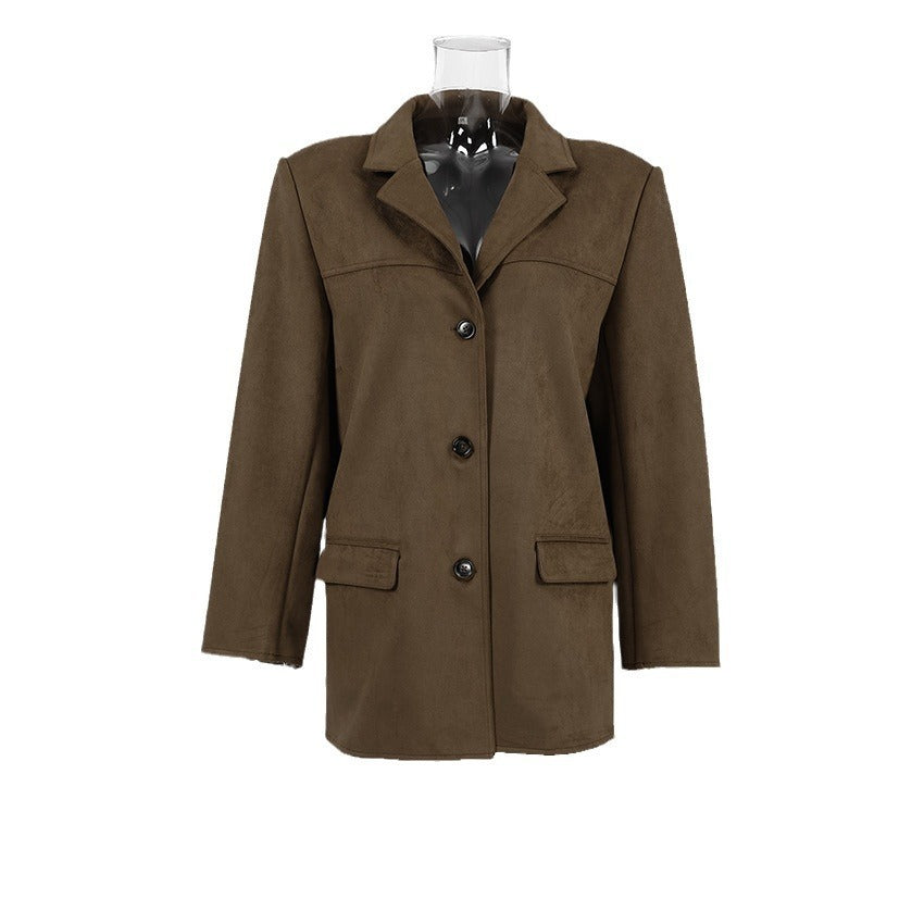 Seraphina | Blazer classico in pelle scamosciata dallo stile intramontabile