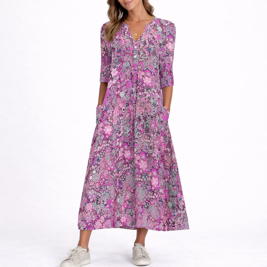 Elowen | Women's Elegant Floral Midi Dress