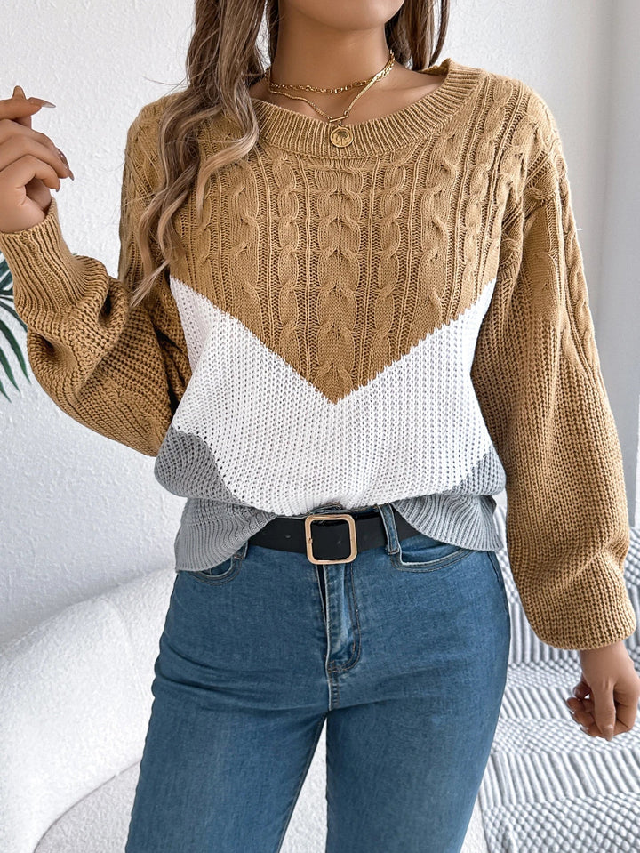 Mariselle | Eleganter Chevron-Strickpullover