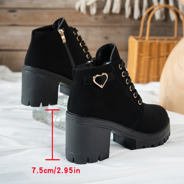 Alurelle | Stivaletti chic da donna con lacci e tacco largo