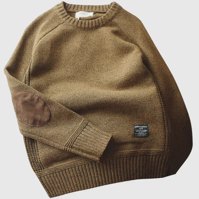 Fabian | Classic Knit Sweater with Elbow Patches for Men